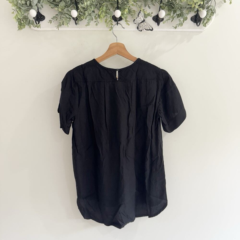 Isabel Marant Black Embroidered Short Sleeve Blouse Size 1 LS - Picture 4 of 4